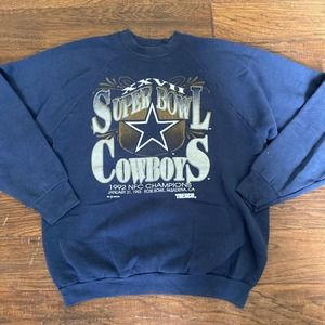 Vintage Super Bowl XXVII Dallas Cowboys XL Sweater Fruit Of The Loom Made In USA